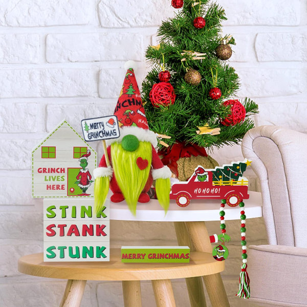 https://assets.wfcdn.com/im/91343115/resize-h600-w600%5Ecompr-r85/2577/257762232/Grinch+Christmas+Tiered+Tray+Decor+-+6+PCS+Christmas+Gnome+Tiered+Tray+Decoration%2C+Green+Christmas+Wood+Signs+Inspired+Christmas+New+Year+Holiday+Decor+-%28Tray+Not+Included%29.jpg
