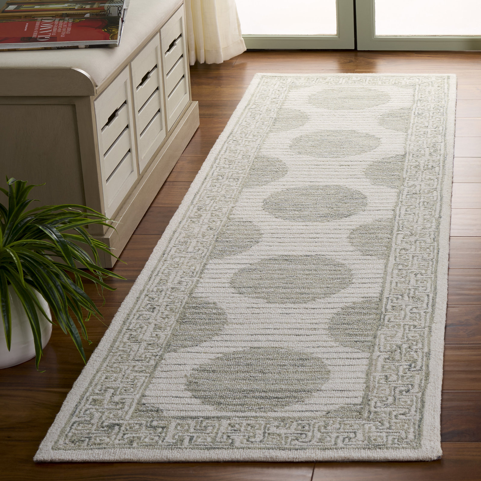 Hand-Tufted Geometric Wool Rug, Runner 2'3" x 8'
