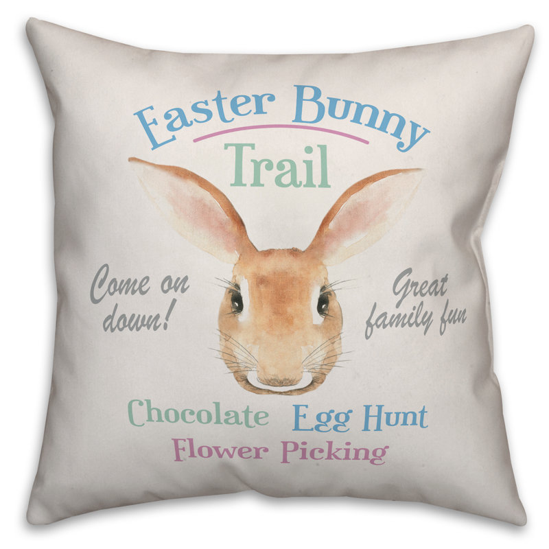  Easter Bunny Trail Throw Pillow
