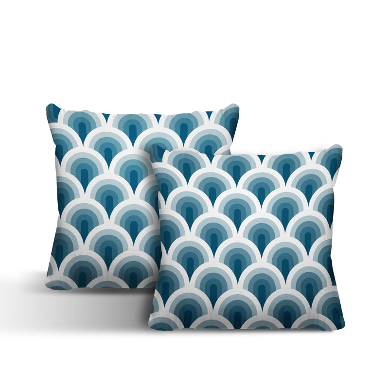  Coussin décoratif intérieur / extérieur, L 17 po x H 17 po, Turquoise