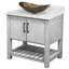 Meuble-lavabo de 36 po avec comptoir en quartz moka et lavabo, quincaillerie-455797450
