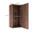 Armoire de salle de bain rétro en noyer de 14 po avec porte et tablette, côté meuble-lavabo moderne, fixation murale, texture,