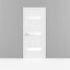 Porte blanche standard en verre givré Quadro avec trousse de quincaillerie d'installation-50038505