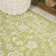 Demians Bohemian Textured Weave Floral Green/Cream Indoor/Outdoor Rug