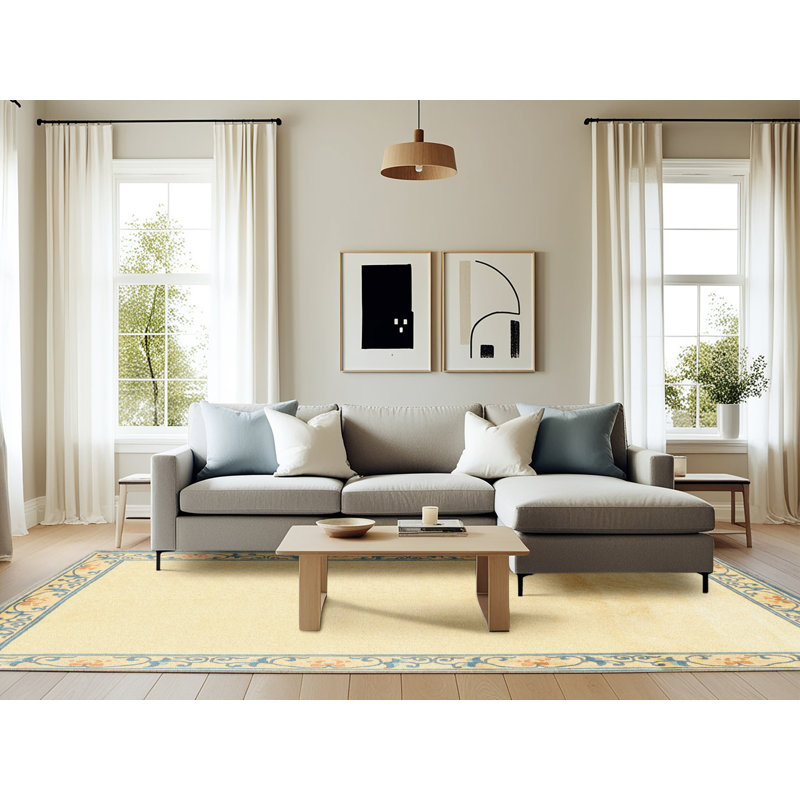 Surface beige contemporaine tapis, Rectangle 6 pi x 9 pi