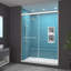 Porte de douche coulissante double avec cadre en verre trempé transparent l 50 "- 54" x H 70 "-92398413