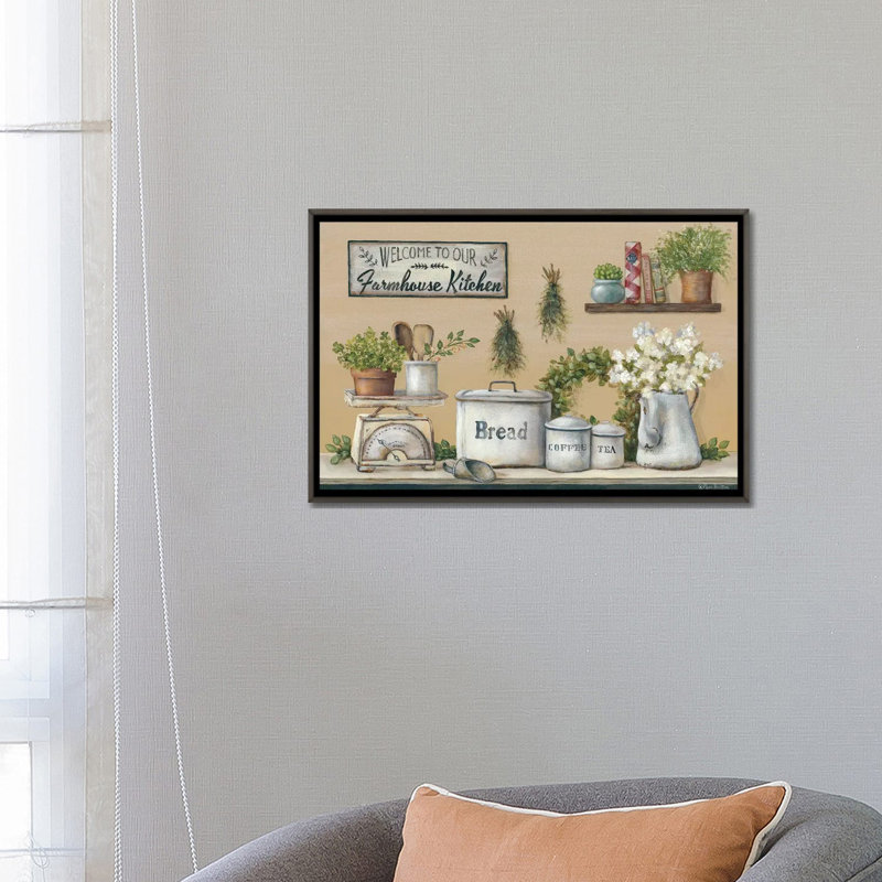 « jardin campagne cuisine » par pam britton-impression sur image, H 18 po x l 26 po x P 1,5 po, Toile tendue