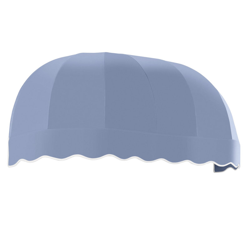 Awntech Chicago Acrylic Fabric Fixed Awning, 33.25" H x 88.5" W x 26.25" D, Dusty Blue