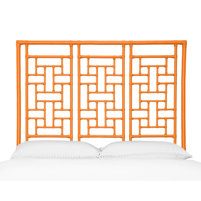 Ohana Rattan Open-Frame Headboard, Queen, Citrus Orange