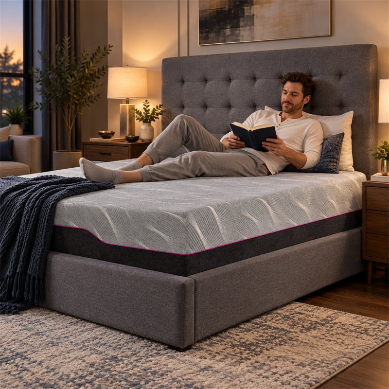 Matelas en mousse viscoélastique imprégnée de cuivre à refroidissement moyen 11 po LUMERIS Renew, Très grand lit