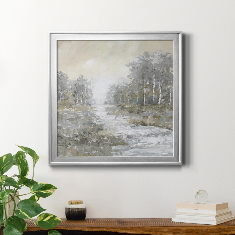Babillage Brook II - Toile encadrée de qualité supérieure - prête à être accrochée, H 26,5 po x l 26,5 po x P 1,5 po, Noir