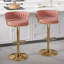 Ensemble de 2 tabourets de bar George avec dossier rembourré en velours tissé, tabourets de comptoir réglables en hauteur, tabourets de cuisine pivotants pour îlot de cuisine, bar, rose-1652125575-1652125572
