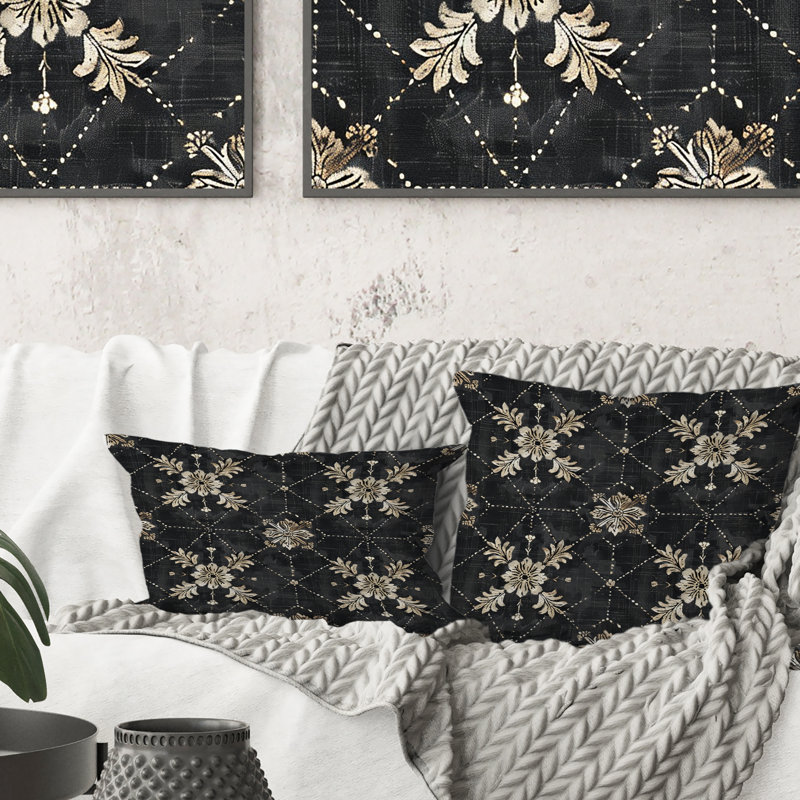 Gris foncé foncé Farmhouse Charm IV - Coussin Country, H 16 po x l 16 po, Carrée