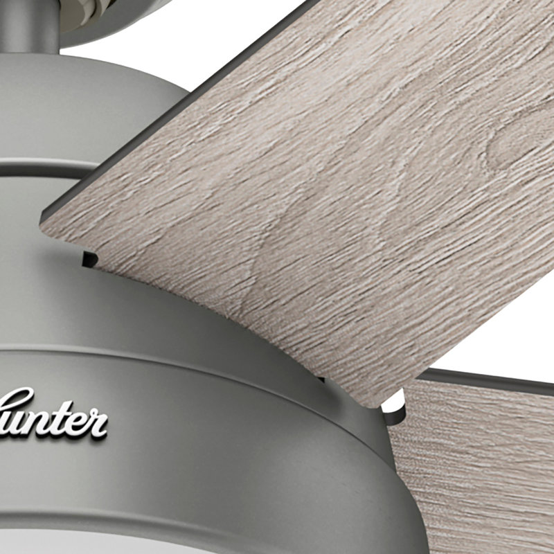 Anslee 52" Matte Silver Low Profile Ceiling Fan with LED Light