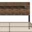 Structure de lit plateforme en bois avec tête de lit à DEL et USB-184443620