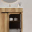 Meuble-lavabo sur pied de 30 po avec panneau rainuré 3D et lavabo en céramique intégré