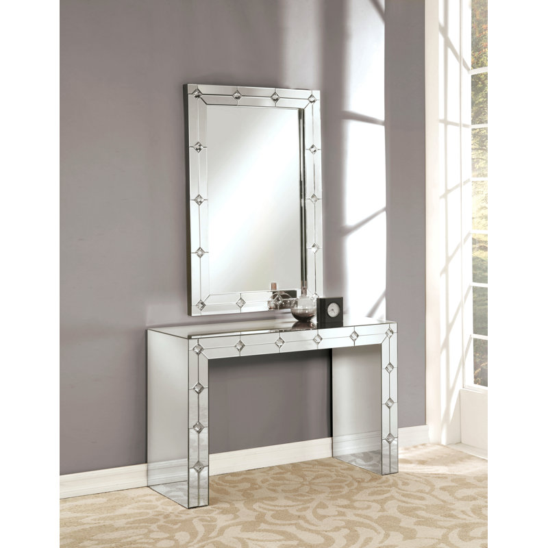 Console à miroir et faux strass Hessa (assemblée)