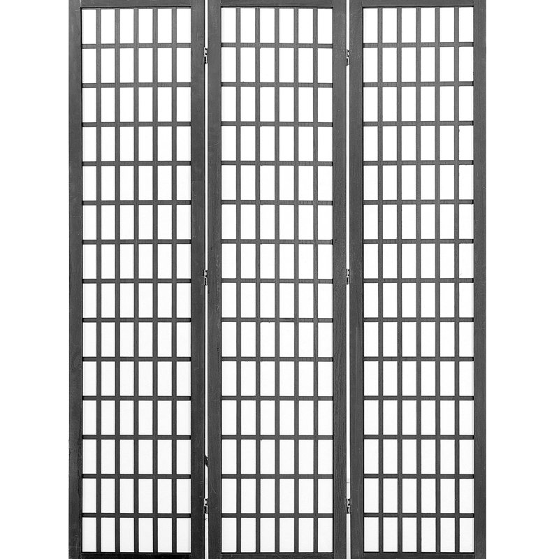 Cloison de séparation japonaise à 3 panneaux, paravent intérieur en bois pour chambre à coucher, 47 po avec rotation à 360 °, écran d'intimité de pièce de style solide, finition noire, maison et restaurant, rotatif,