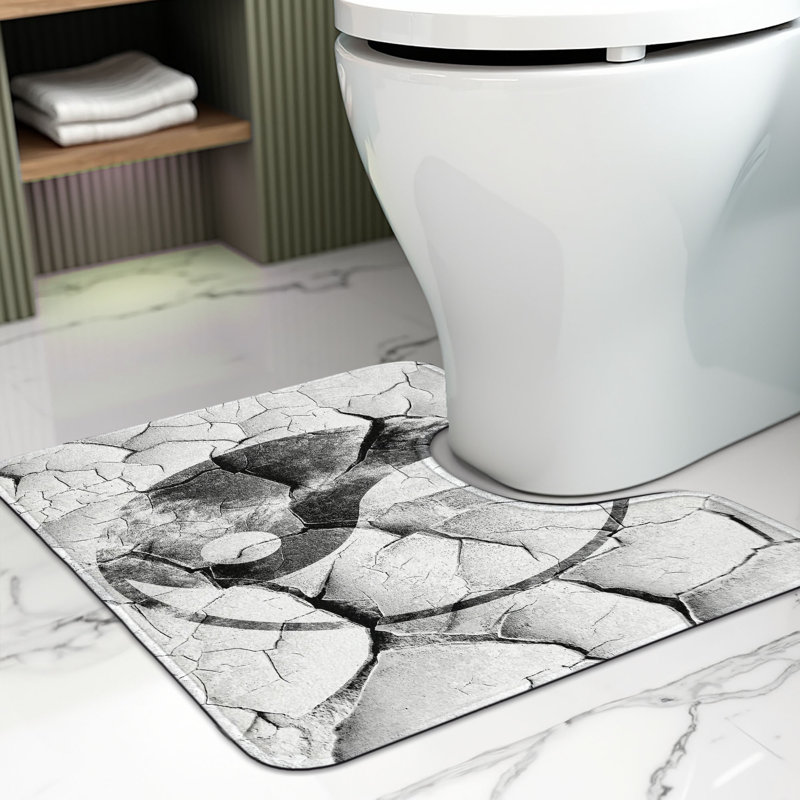 Tapis de salle de bain en U gris anthracite Peace
