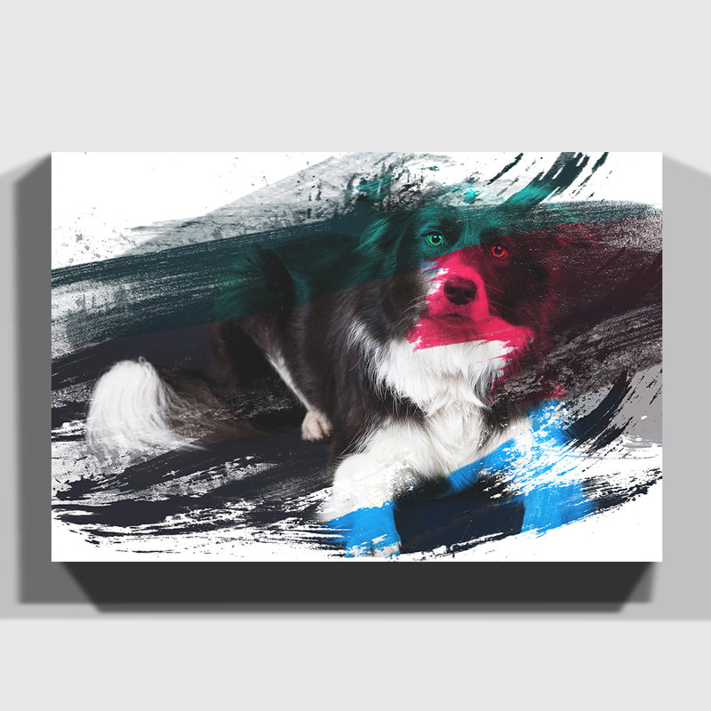 Border Collie Dog - Wrapped Canvas, 40cm H x 60cm W