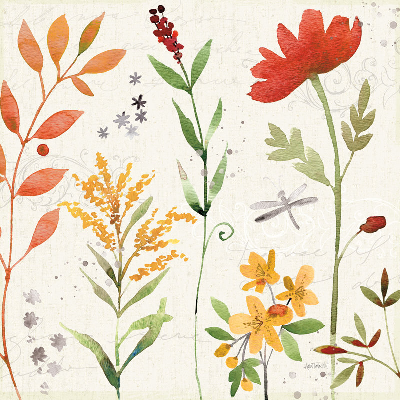 Fleurs d'automne II, H 12 po x l 12 po, Non, Toile tendue