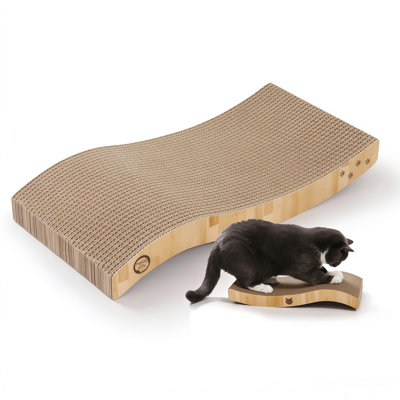 Tapis à griffer plat réversible pour chat, planche à gratter en carton ondulé, tapis à griffes double face pour protéger les chats d'intérieur, paquet de 8