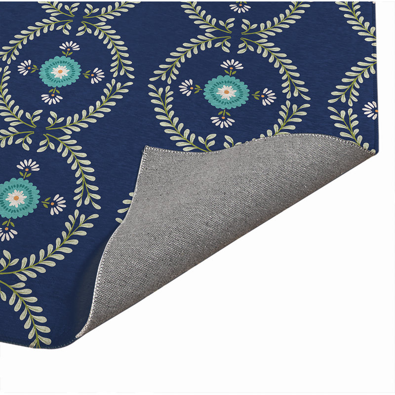 Tapis de bureau Bree, L 48 po x P 72 po, Marine