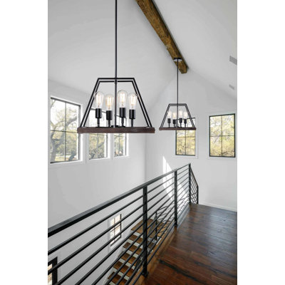 4 - Light Dimmable Lantern Geometric Chandelier