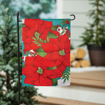 Drapeau de jardin en suède poinsettia