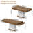 Dining Table with 2 Drawers, Modern Farmhouse Rectangular Kitchen Table for 6, Long Dining Room Tables with Led Strip for Kitchen Living Room (White& Rustic Brown)-232811558