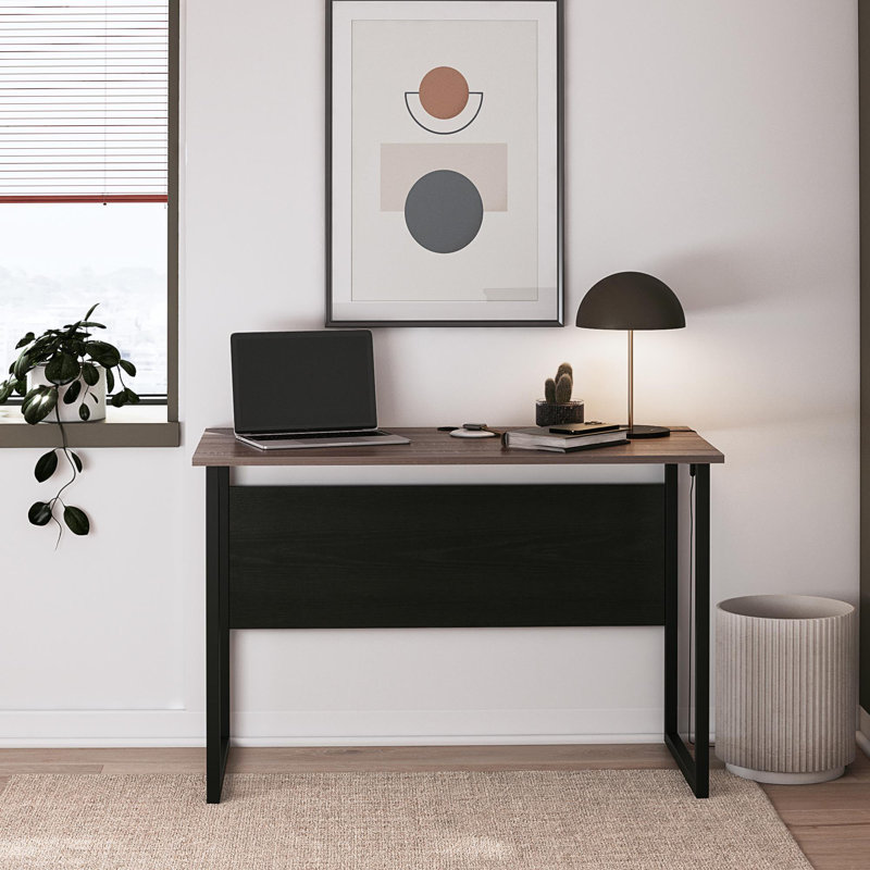 Sorina Writing Desk, Distressed Gray Oak & Black, Gray Oak
