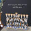 Ensemble de célébration Hanoukka - Menorah tulipe bleue et ivoire peinte à la main, 2 dreidels tournants, accents dorés, cristaux, cadeau et décoration par Matashi