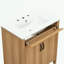 Meuble-lavabo de salle de bain avec 2 portes à fermeture douce, 1 tiroir rabattable et tablette réglable