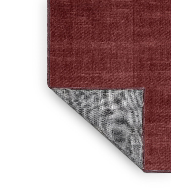 Machine Washable Solid Red Area Rug