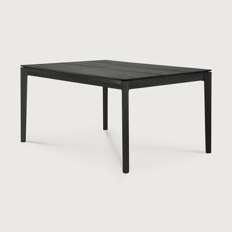 Bok Solid Wood Dining Table, 30"H x 55.5"L x 31.5"W, Black