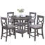 Ensemble de salle à manger à hauteur de comptoir moderne avec tablettes de rangement et chaises à dossier courbé - 5 pièces-1308865509-1308865506