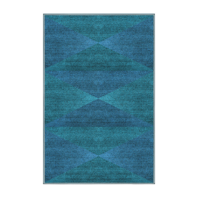Tapis bleu light en laine géométrique Tyra, Rectangle 5 pi x 7 pi