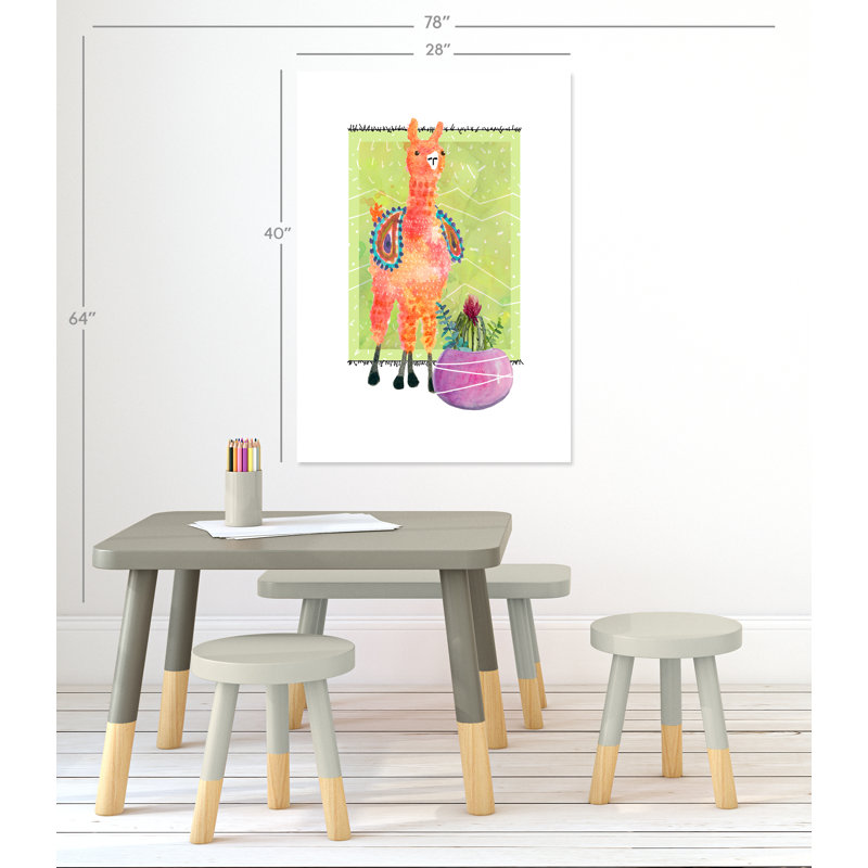 «Rolled Lovely Llama I», impression sur papier, H 40 po x l 28 po x P 1 po
