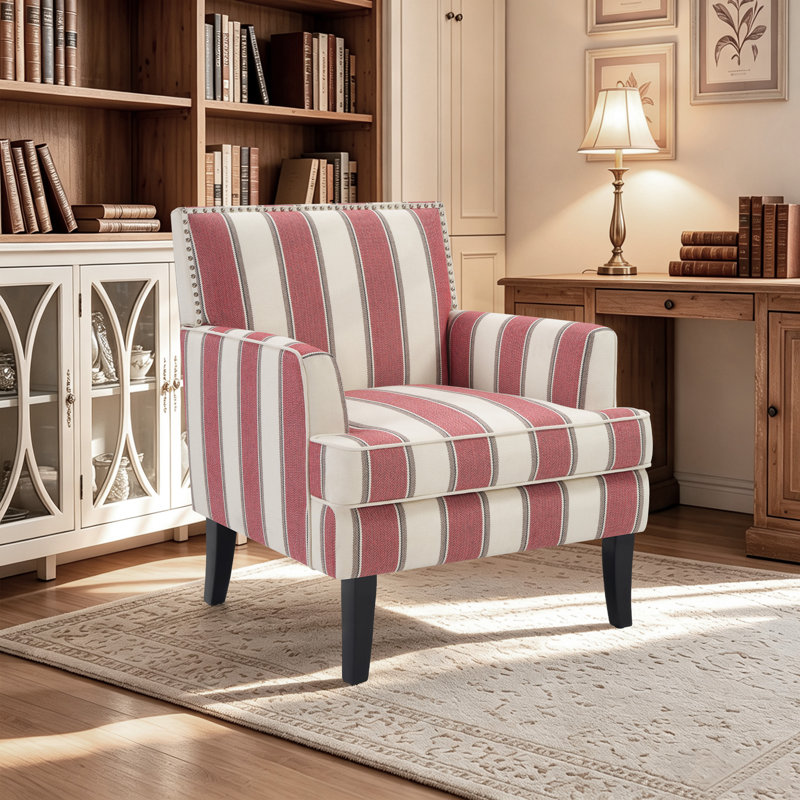 Chaise d'appoint Kandyn, White/Red Polyester