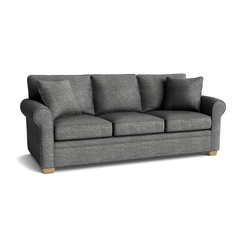 Canapé à accoudoirs roulés avec coussins réversibles de 84 po Quaker, Non fini, Gris anthracite Jango