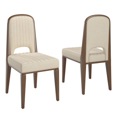 Cipolla Cream Fabric Channel Stitching Dining Chair