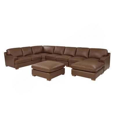Canapé modulaire en cuir à large assise modulaire