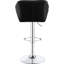 Tabouret de bar réglable 2 pièces - revêtement noir, base en métal pour tabourets de salle à manger modernes (paire) Tissu confortable, style brillant-1162924726