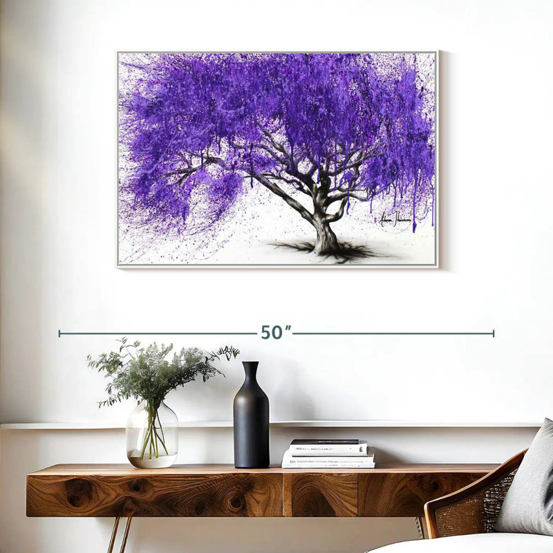 Rendez-vous au Jacaranda, Cadre flottant blanc, 37 po x 25 po