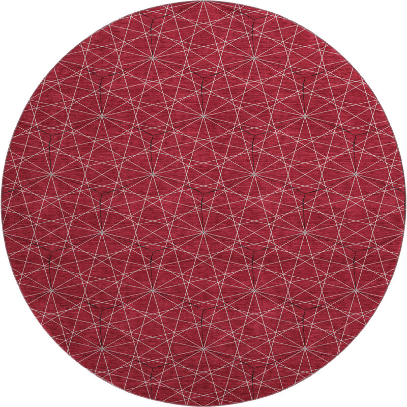 Premium Machine Washable Naglee AMF987 Geometric Rug, Round 8'