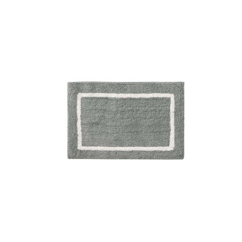 Reversible High Pile Tufted Microfiber Bath Rug, Gray, Single - 34" L x 21" W