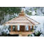 Wood Pole Decorative Bird Feeder