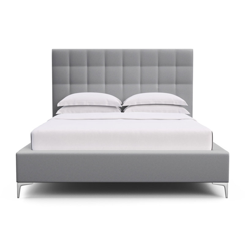 Bryant Upholstered Bed, Full, Plush Velvet Pumice, Ebony