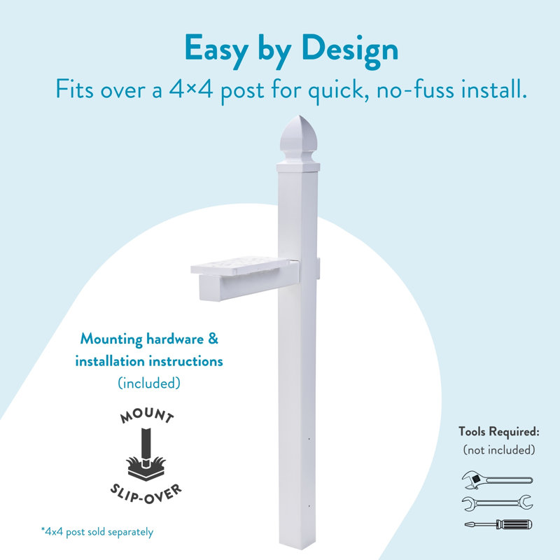 Whitley 6 in. W x 57 in. H Decorative Post with Newspaper Holder