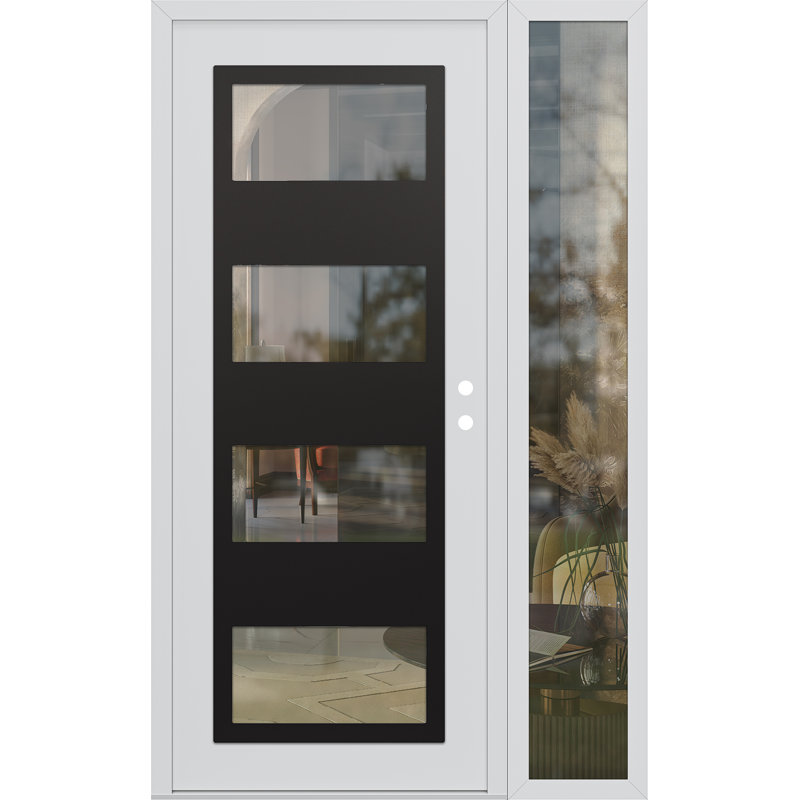 Porte d'entrée avant pré-montée Sidelite, Gauche, L 49,25 po x H 81,69 po, Clair